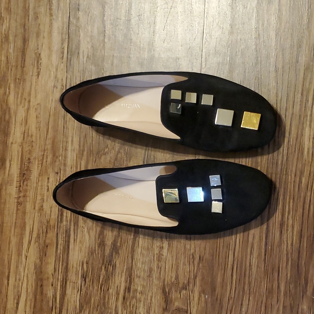 Stuart Weitzman  The Nod Loafers Size 5.5 black suede